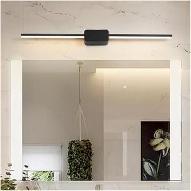 Imagem de Simples Moderno 40/60 / 80 Cm Espelho Luz Frontal Estilo Europeu E Americano Preto Doméstico À Prova D'Água À Prova De Umidade Hotel Banheiro Penteadeira Iluminaçã, White Light, 60CM