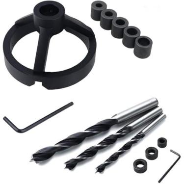 Imagem de Kit De Jig De Cavilha, Localizador De Furos Reto Para Carpintaria De Liga De Alumínio, Guia De Broca Vertical Para Carpintaria, Localizador De Perfuração Para Borda De Tábua De, 12 Pcs