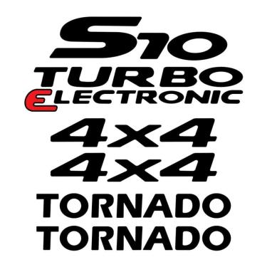 Imagem de Jogo Adesivos Chevrolet S10 Tornado 4x4 Turbo 2007 Preto