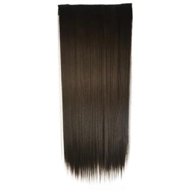 Imagem de Aplique Tic Tac de Cabelo Orgânico 70cm 150g – Textura Natural Similar ao Cabelo Humano (CHOCOLATE_LISO_#8)