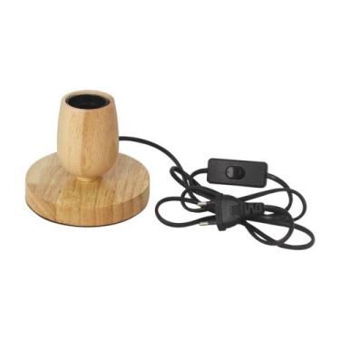 Imagem de Luminária de Mesa Abajur de Madeira Redondo 1E27 10cm DS2359 Delis