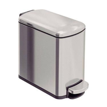 Imagem de Lixeira Tipo D Slim Aço Inox Acetinado Balde Interno 6 Litros - Tramontina 94538/606