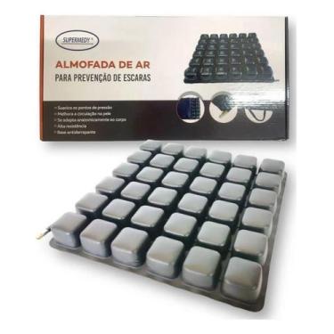 Imagem de Almofada Células Air Basic Anti Escaras Cadeirante Supermedy, Preto