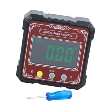Imagem de Bothyi Inclinômetro Digital Medidor de Ângulo Nível Eletrônico Alcance do Ângulo 4x90 Graus para Instalação de Serra de Mesa de Trabalho, Vermelho