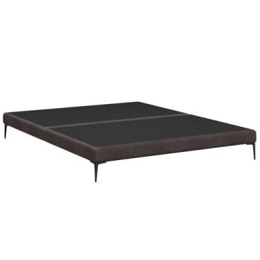 Imagem de Cama King Base Box 193cm Pés de Ferro Susano Boucle Marrom Z04 - Mpoze
