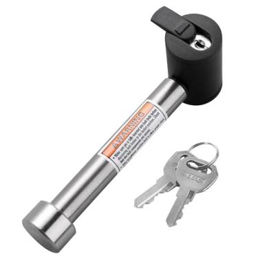 Imagem de CZC Auto Hitch Receiver Pin Lock Inoxidável 5/8 polegadas Trailer Receiver Lock para Classe III IV 2 2-1/2 polegada Receptor para Hitch Bike Rack Rack Bandeja de reboque bola para reboque caminhão carro barcoCZC AUTO 1 Pack prata 11102S