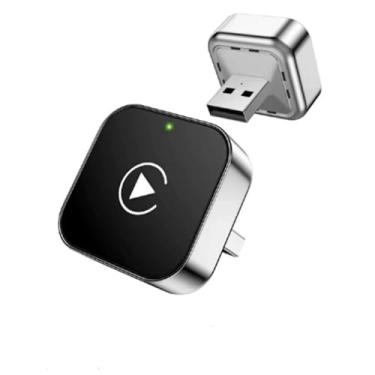 Imagem de Adaptador CarPlay sem fio para iPhone Auto, adaptador Apple CarPlay com fio para sem fio versão 2026, mini com cabo USB e USB-C/Tipo-C, controle estável sem atraso, Compatível 98% dos veículos carros