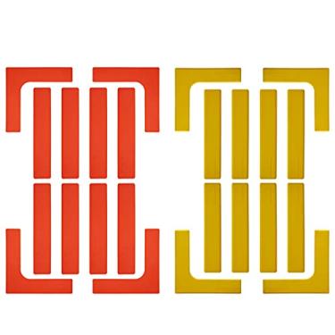 Imagem de Eco Walker Conjunto de marcadores de linha de quadra crie sua própria mini quadra de tênis Pickleball (VERMELHO-AMARELO)