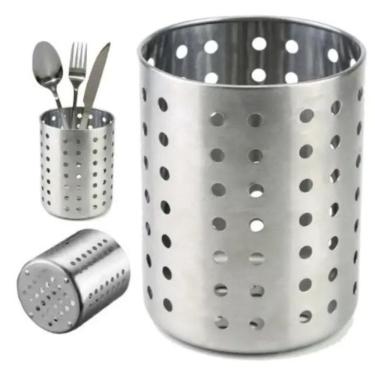 Imagem de Porta Talher Escorredor de Louça Aço Inox Organizador de Pia