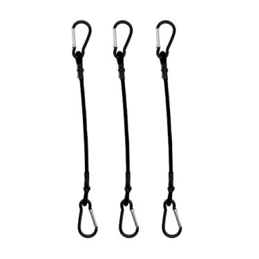 Imagem de Corda elástica resistente de 61 cm com ganchos (pacote com 3) – Elástico para acampamento, carga, bicicleta, trailer, ar livre, bagagem