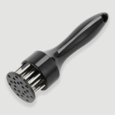 Imagem de Amaciador de carne com agulha de aço inoxidável, ferramenta de cozinha profissional para amaciar carne, frango, porco, peixe e muito mais (preto)