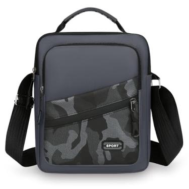 Imagem de Bolsas de ombro pequenas masculinas modernas para viagens ao ar livre, Cinza, Small
