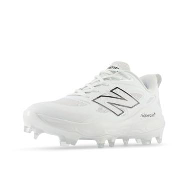 Imagem de New Balance Tênis de softbol feminino Fresh Foam Velo V4 moldado, Branco/preto, 8.5 Wide