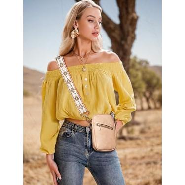 Imagem de Bolsa transversal pequena, alça de ombro larga, couro macio, ferragens douradas, essencial para o dia a dia, Caqui, Small, Carteiras para celular