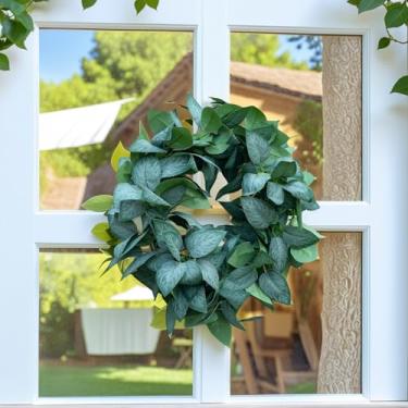 Imagem de Guirlanda artificial de 6 m, folhas de rosa, 66 peças, folhas falsas para festa de casamento, guirlanda de Natal, temporada de férias, lareira (3 folhas verdes e brancas)