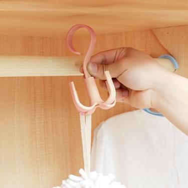 Imagem de Generic Gancho de parede giratório de 360 graus, multiuso, rosa, plástico, moderno, sem perfuração, adesivo, armário, cozinha, banheiro, quarto