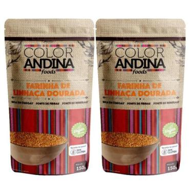 Imagem de Farinha de Linhaça Dourada Integral 150g - 2 pacotes  - COLOR ANDINA F