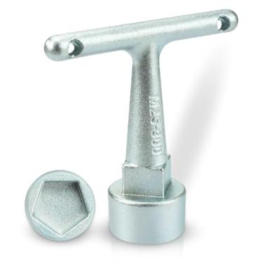 Imagem de Methuker Chave dobrável para medidor de água e ferramenta de freio - Chave pentagonal universal para tampas de caixa de utilidades e acesso ao medidor de água