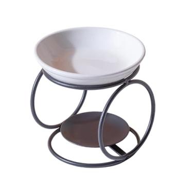Imagem de Wswqop Queimador de óleo portátil com estrutura metálica, difusor de aromas, queimador de cera, aquecedor de cera para sala de estar, spa, meditação e, Preto
