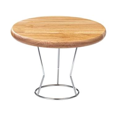 Imagem de DimyFew Suporte para assadeira de pizza Suporte para bolo Prato decorativo de madeira Bandeja para pizza Pedestal Descanso para sanduíches de queijo Padaria, 12 Inch