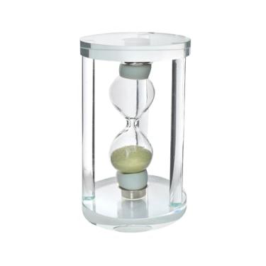 Imagem de Ampulheta Decorativa de Vidro, Base de Vidro, 9,5cm, Temporizador de 1 Minuto, Decoração para Casa (VERDE CLARO)