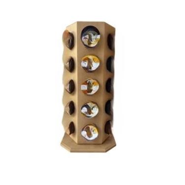 Imagem de Porta Cápsulas Giratório para 30 Cápsulas de Café - Organizador para Cantinho do Café, Prático e Elegante( CRU )