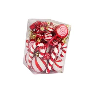 Imagem de oshhni Conjunto de 30 enfeites de Natal em formato de bengala doce e pirulito, ideais para decoração de festas de Natal no escritório e em casa.
