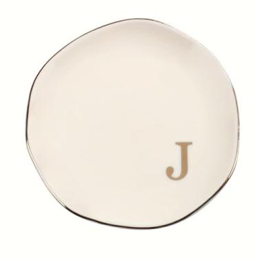 Imagem de Bandeja de joias de cerâmica com letras de 12 cm, prato decorativo para anéis, brincos, colares, pulseiras, chaves de relógio, aniversário, dia das mães, casamento, presente de Natal para mulheres