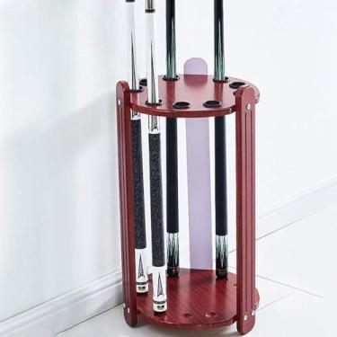 Imagem de 3FLQOOPP Suporte para tacos de piscina com 9 furos - Armazenamento de tacos de bilhar no chão, placa de alta densidade, fácil de montar, comporta 9 tacos, para casa, clubes e escolas (uma cor 35 x 60