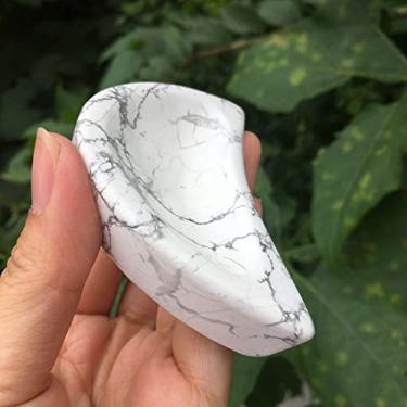 Imagem de Pedras preciosas para decoração tigela de pedra preciosa natural esculpida lua decoração em forma de coração pedra turquesa branca decoração de presente aura (cor: cinza claro) pedras primárias e