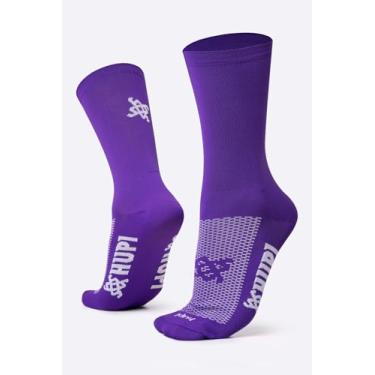 Imagem de Meia HUPI Lisa Roxa 1 Par Cano Médio Corrida Bike, Cor: Roxa, Tamanho único 36-42