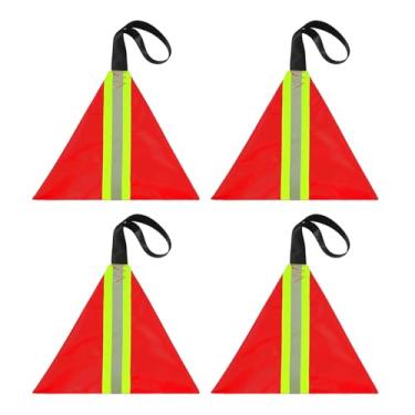 Imagem de Bandeira de reboque vermelha, bandeira de aviso vermelha refletiva de barco de segurança, kit de suprimentos de transporte de caiaque à prova de intempéries para canoas, caminhão de reboque, bicicleta