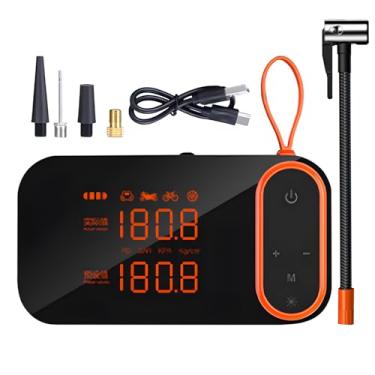 Imagem de Compressor de ar para carro | Bomba de ar de motocicleta de 130 PSI, dispositivo de inflação de pneu de bicicleta sem fio de alta tensão elétrico para automóveis, a maioria dos veículos