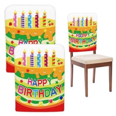 Imagem de TRBSXRT 2 peças de capa de cadeira de aniversário para sala de aula, linda capa de assento de festa de aniversário, decorações de festa de aniversário para escola, escritório, casa