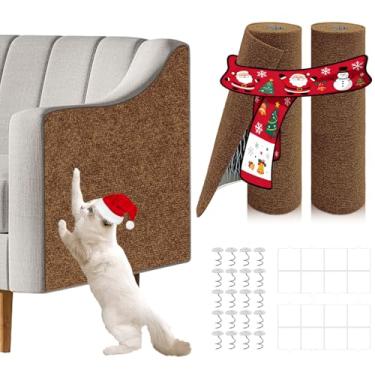 Imagem de 2 peças 100 x 40 cm, protetor de móveis para sofá de gatos, almofadas autoadesivas aparáveis para arranhões, arranhadores de gatos faça-você-mesmo para protetor de parede e cobertura de torre de gato