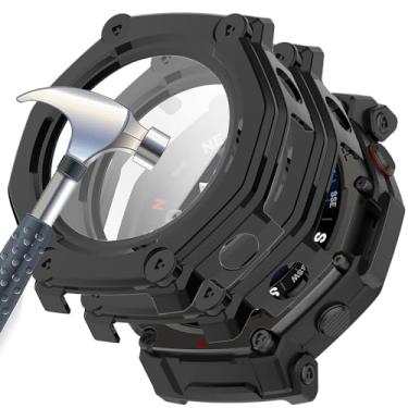 Imagem de Acddeny [Pacote com 2 capas com protetor de tela de vidro temperado compatível com Amazfit T-Rex3 pro, dureza 9H, 360°, capa protetora ultrafina para PC 2 preta