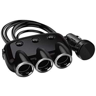 Imagem de Acouto Carregador de Carro 3 Soquetes Adaptador Divisor de Porta USB Dupla Com Fusível de Auto-recuperação e Interruptores Separados, Carregador de Carro Rápido, Adequado para