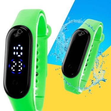 Imagem de Relógio Bracelete Digital Infantil Criança prova d agua Verde - Orizom