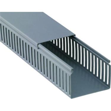 Imagem de Canaleta Recorte Fechado Cinza 30x50mm 2 Metros - Elesys - Elyses