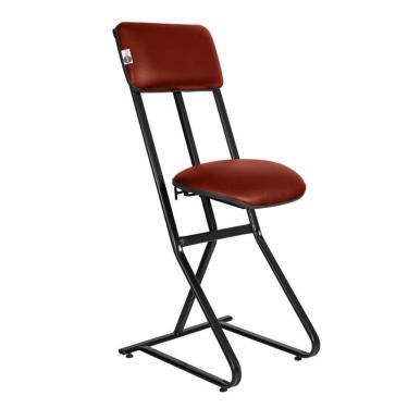 Imagem de Banqueta Alta Linha Security Estrutura Aço Assento Sintético Vermelho Telha Design Office Móveis