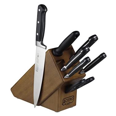 Imagem de Winco Acero Cutlery Line KFP-BLKA Conjunto de 7 Peças de Faca de Madeira