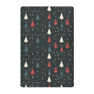 Imagem de Wassud Jogo de lençol colorido para berço de árvore de Natal para meninos e meninas, respirável, lençol com elástico, neutro, 68 x 99 cm