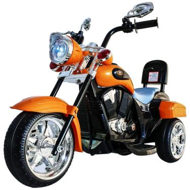 Imagem de Moto Elétrica Infantil a Bateria 6V com Luzes LED, Buzina, 2 Velocidades e Marcha Ré, Freddo, Laranja