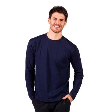 Imagem de Kit com 2 Camisetas Manga Comprida Basic - Polo Match, G, Branco, Azul