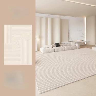 Imagem de Tapete macio de cabeceira estilo creme para sala de estar, área grande, decoração de quarto, carpete de pelúcia, grosso, lavável, tapete de estudo (180x280 cm/L)