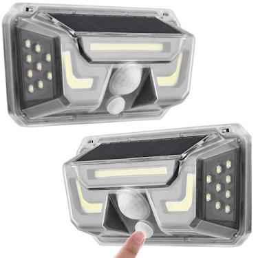 Imagem de Luminaria Solar Sensor Movimento Kit 2 Uni Arandela Spot Parede Bionic