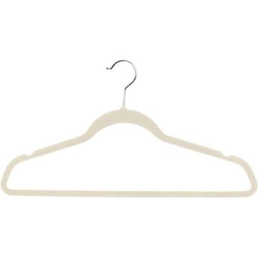 Imagem de Cabide Veludo Slim Adulto Bege - 44,5cm x 22,5 cm - MMF