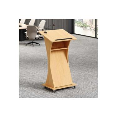 Imagem de Púlpito de igreja móvel - Púlpito multifuncional com prateleira de armazenamento, pódio moderno para sala de aula, suporte com rodas para igrejas e eventos (branco, Ordinary_506)