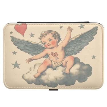 Imagem de Burbuja Caixa de joias de viagem Cupido dos Namorados para mulheres e meninas, estojo de joias portátil de couro PU organizador para brincos, anéis, colares e pulseiras