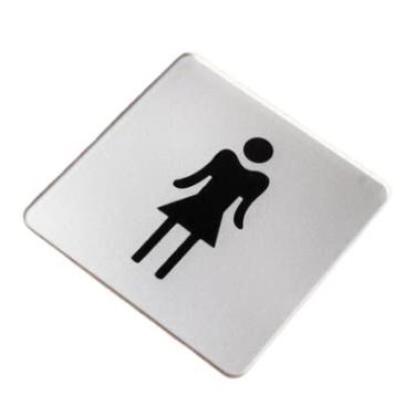 Imagem de Varões ocos de poliuretano ponta quente wc vaso sanitário sinal de porta número placas prata acrílico placa personalidade adesivo de parede (B)